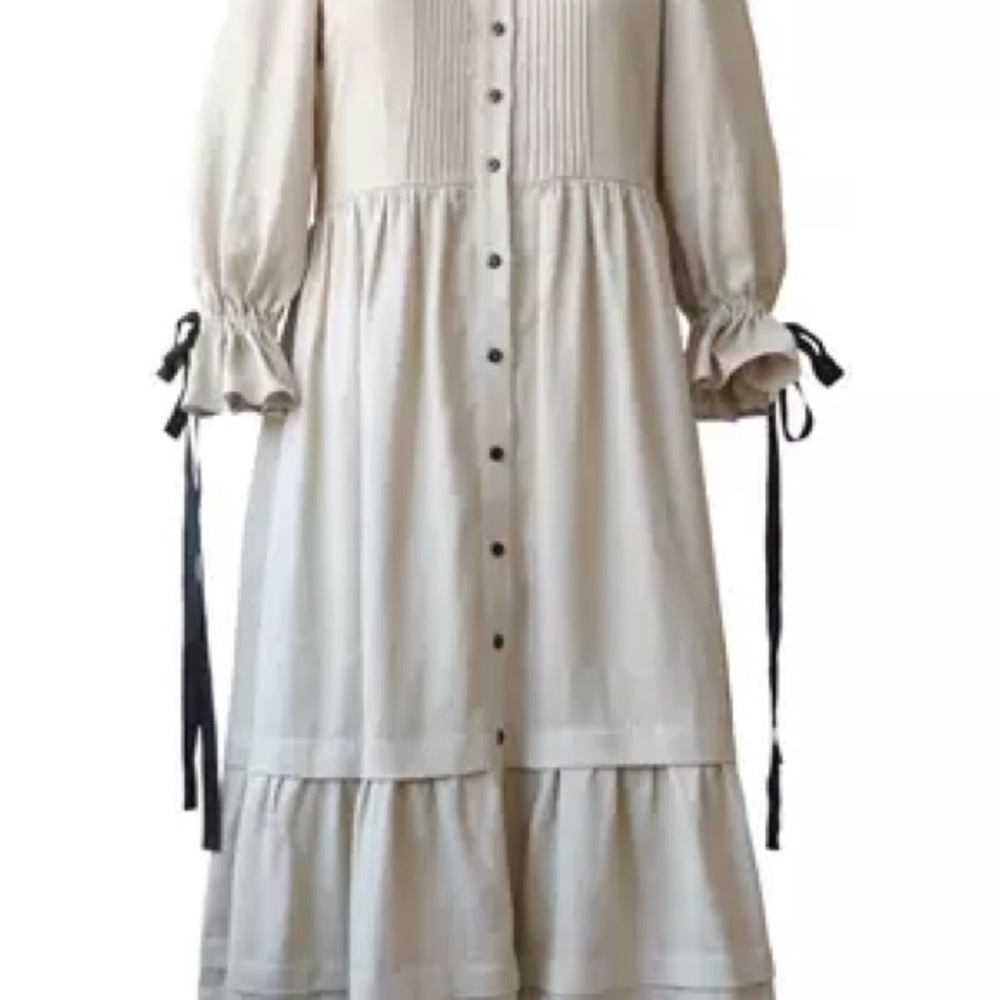 Of Her Own Kind Lennox Dress in Wheat Linen
